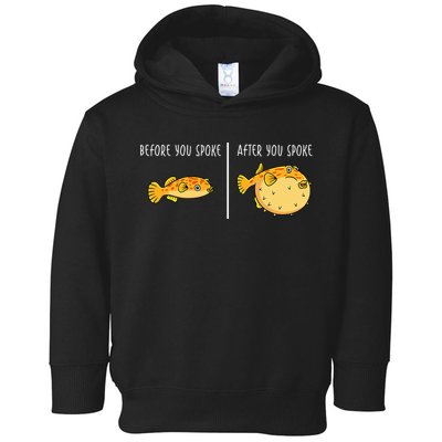 Puffer Fish Blowfish Funny Puffer Fish Toddler Hoodie