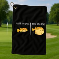 Puffer Fish Blowfish Funny Puffer Fish Golf Towel