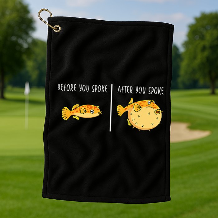 Puffer Fish Blowfish Funny Puffer Fish Golf Towel
