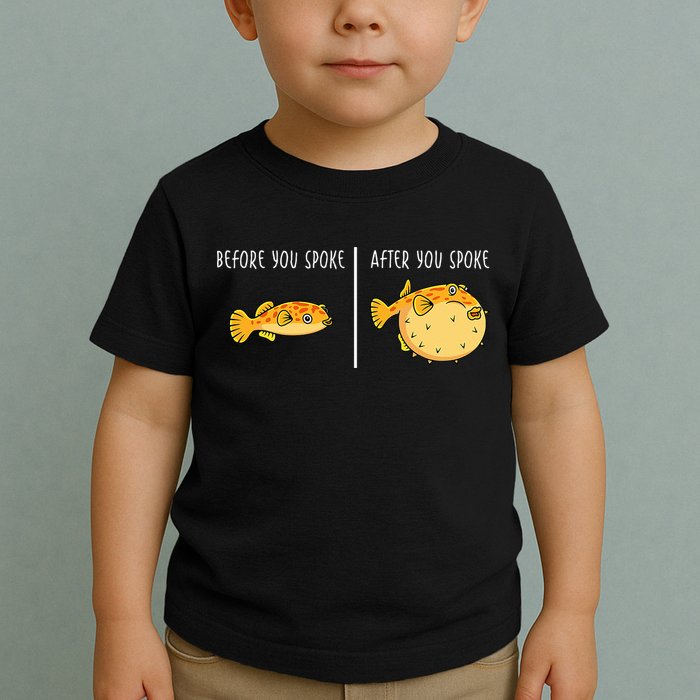 Puffer Fish Blowfish Funny Puffer Fish Toddler T-Shirt