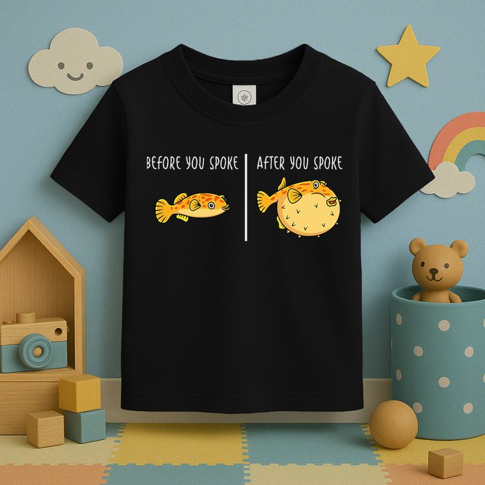 Puffer Fish Blowfish Funny Puffer Fish Toddler T-Shirt