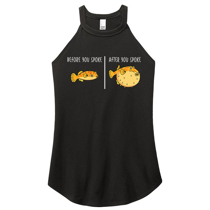 Puffer Fish Blowfish Funny Puffer Fish Women's Perfect Tri Rocker Tank