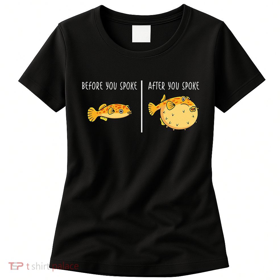 Puffer Fish Blowfish Funny Puffer Fish Womens T-Shirt