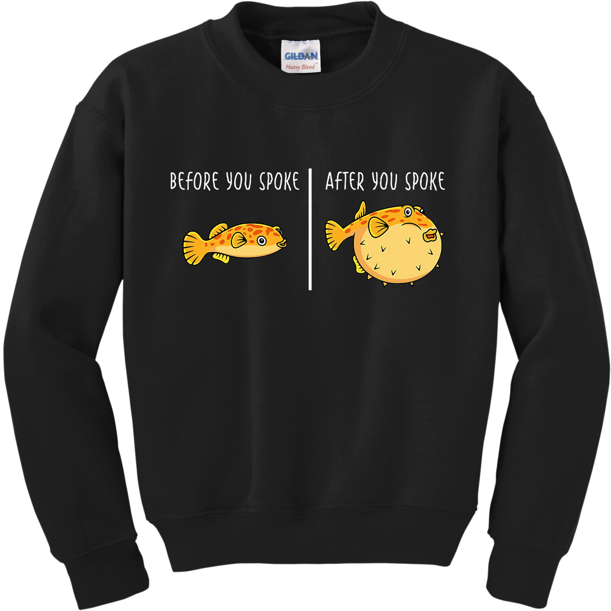 Puffer Fish Blowfish Funny Puffer Fish Kids Sweatshirt