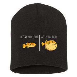 Puffer Fish Blowfish Funny Puffer Fish Short Acrylic Beanie