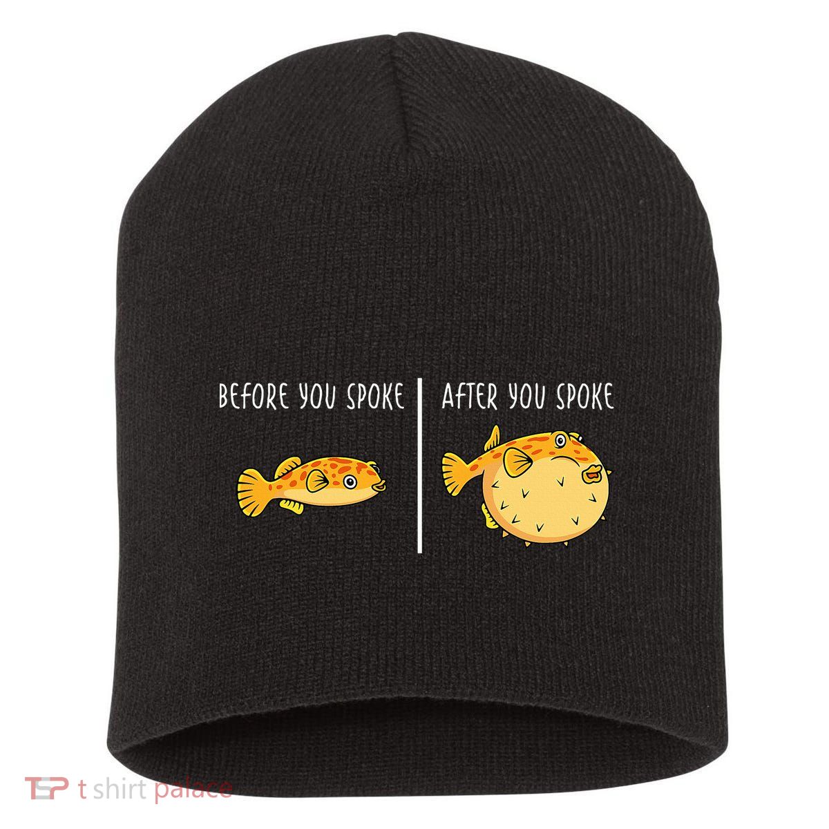 Puffer Fish Blowfish Funny Puffer Fish Short Acrylic Beanie