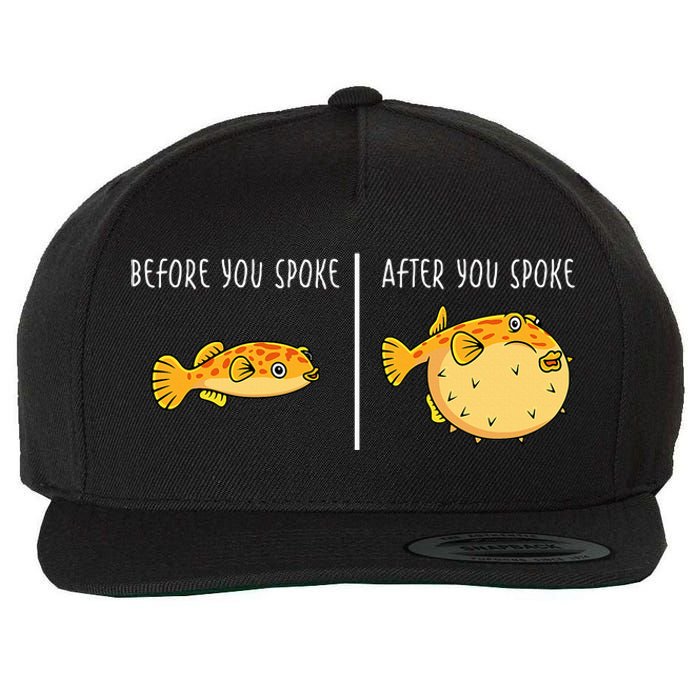 Puffer Fish Blowfish Funny Puffer Fish Wool Snapback Cap