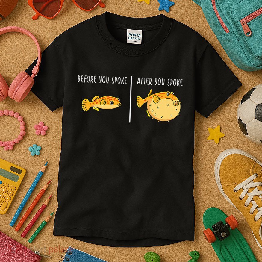 Puffer Fish Blowfish Funny Puffer Fish Kids T-Shirt