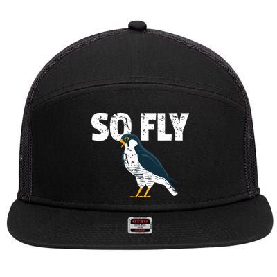 Peregrine Falcon Bird Birdwatcher Vintage 7 Panel Mesh Trucker Snapback Hat