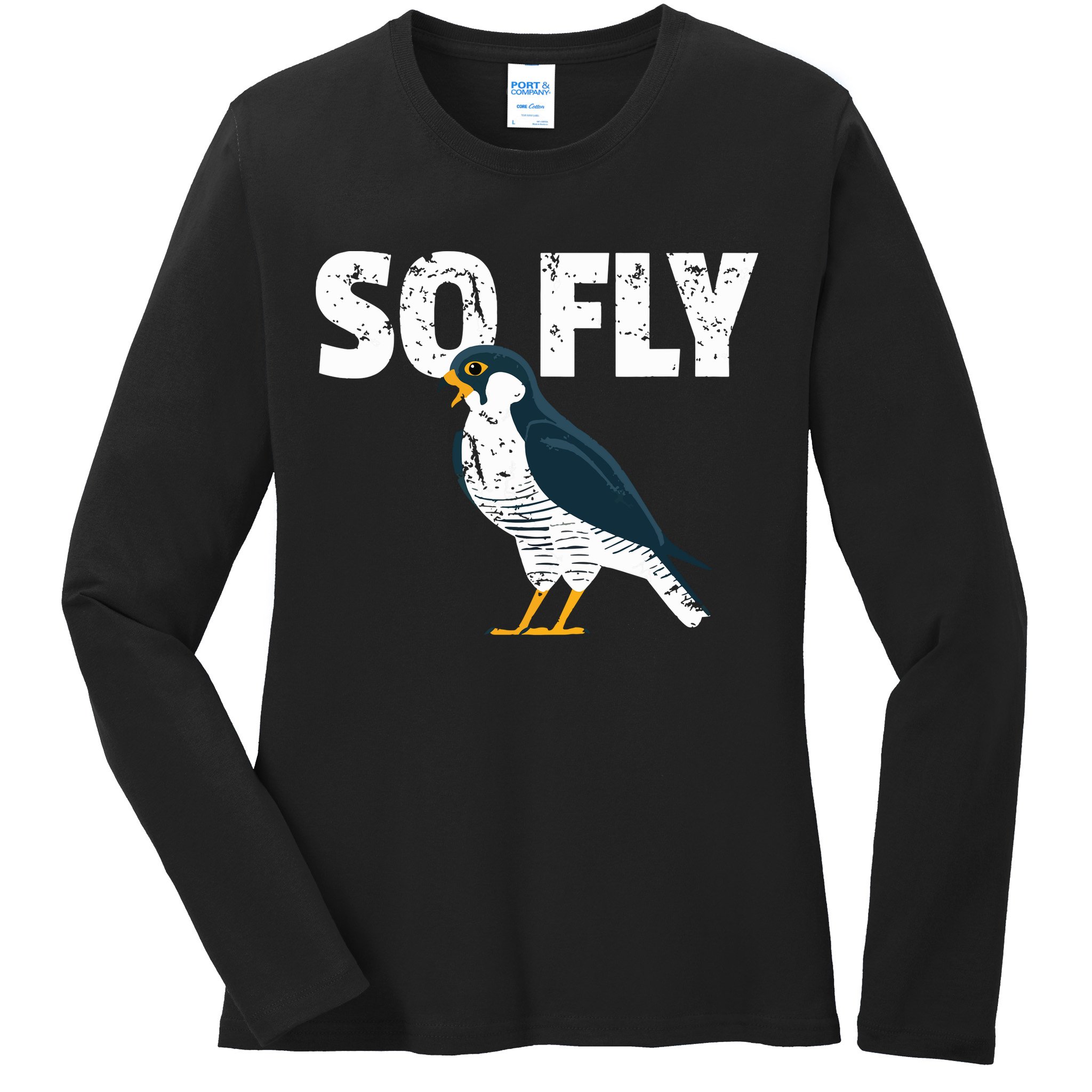Peregrine Falcon Bird Birdwatcher Vintage Ladies Long Sleeve Shirt
