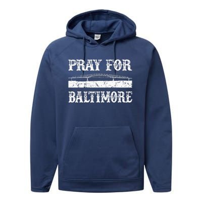 Pray For Baltimore Francis Scott Key Bridge Performance Fleece Hoodie