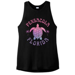 Pensacola Florida Beach Sea Turtle Summer Vacation Ladies PosiCharge Tri-Blend Wicking Tank