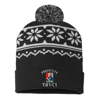 Prosecute Fauci Biden Trump Political Commentary USA-Made Snowflake Beanie