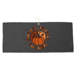 Pumpkins Football Bumps Fall Thanksgiving Pregnancy Gift Large Microfiber Waffle Golf Towel