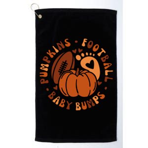 Pumpkins Football Bumps Fall Thanksgiving Pregnancy Gift Platinum Collection Golf Towel