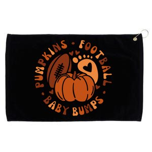 Pumpkins Football Bumps Fall Thanksgiving Pregnancy Gift Grommeted Golf Towel