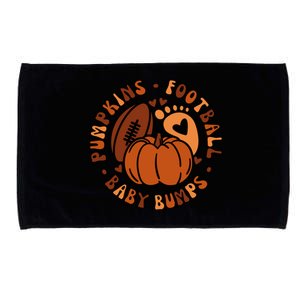 Pumpkins Football Bumps Fall Thanksgiving Pregnancy Gift Microfiber Hand Towel