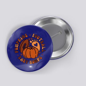 Pumpkins Football Bumps Fall Thanksgiving Pregnancy Gift Button