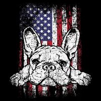 Patriotic French Bulldog American Flag Dog Drawstring Bag