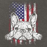 Patriotic French Bulldog American Flag Dog Cotton Canvas Backpack