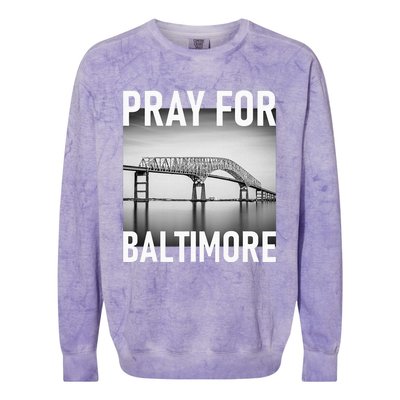 Pray For Baltimore Francis Scott Key Baltimore Bridge Colorblast Crewneck Sweatshirt