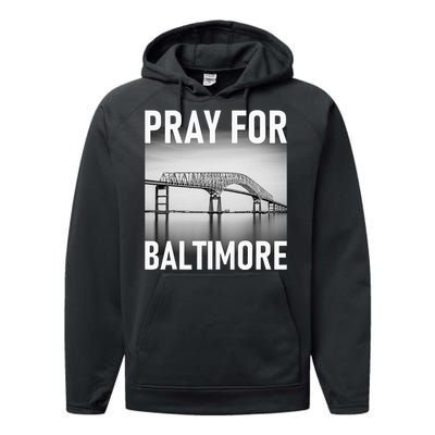 Pray For Baltimore Francis Scott Key Baltimore Bridge Performance Fleece Hoodie