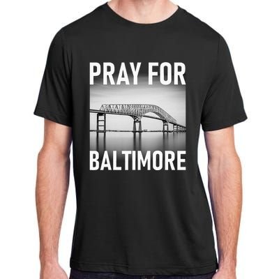 Pray For Baltimore Francis Scott Key Baltimore Bridge Adult ChromaSoft Performance T-Shirt