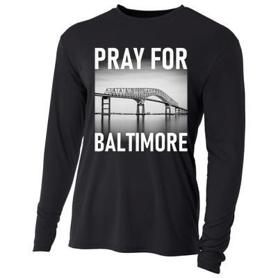 Pray For Baltimore Francis Scott Key Baltimore Bridge Cooling Performance Long Sleeve Crew