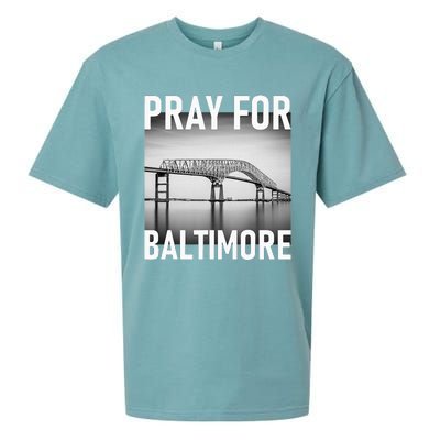 Pray For Baltimore Francis Scott Key Baltimore Bridge Sueded Cloud Jersey T-Shirt