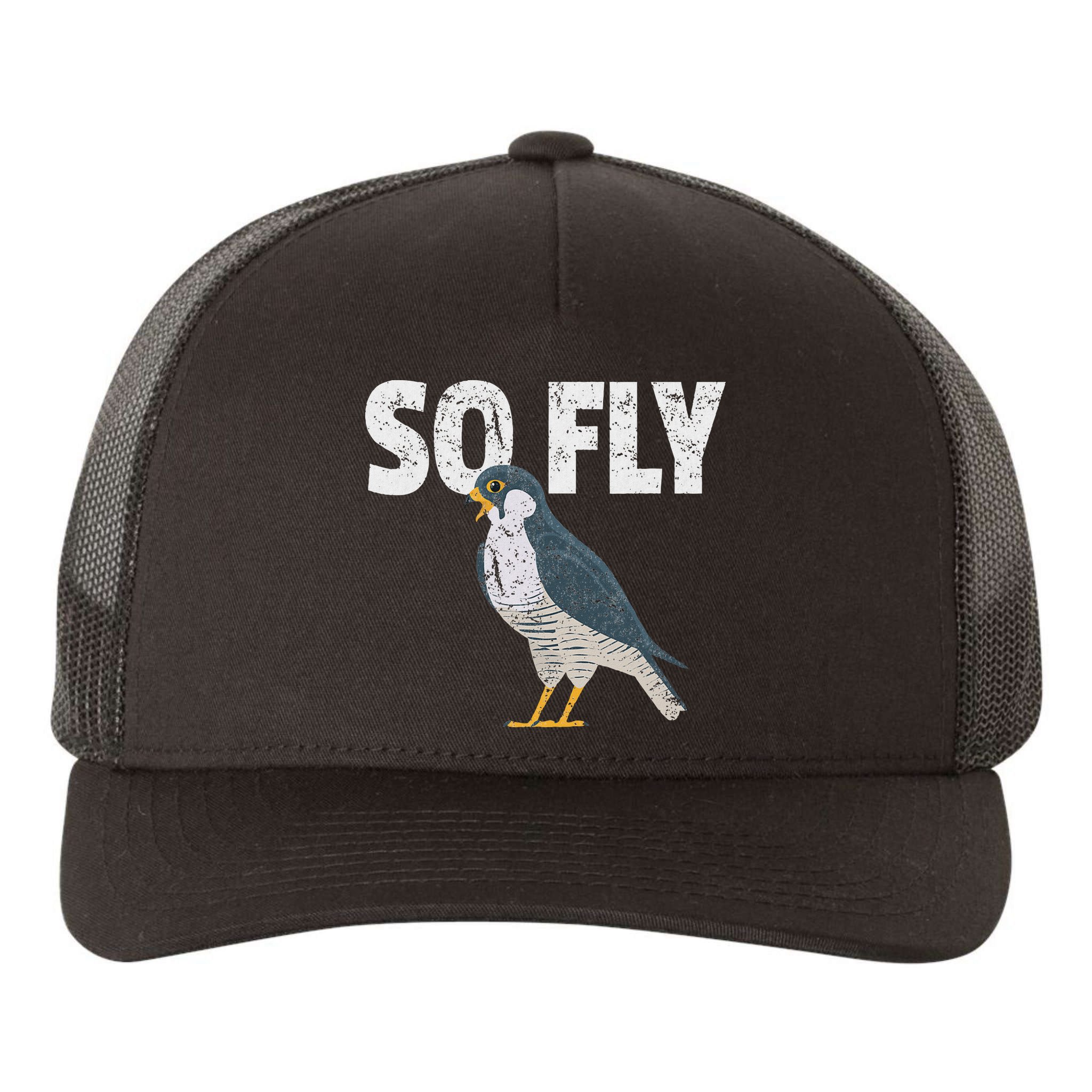 Peregrine Falcon Bird, Birdwatcher Vintage Yupoong Adult 5-Panel Trucker Hat