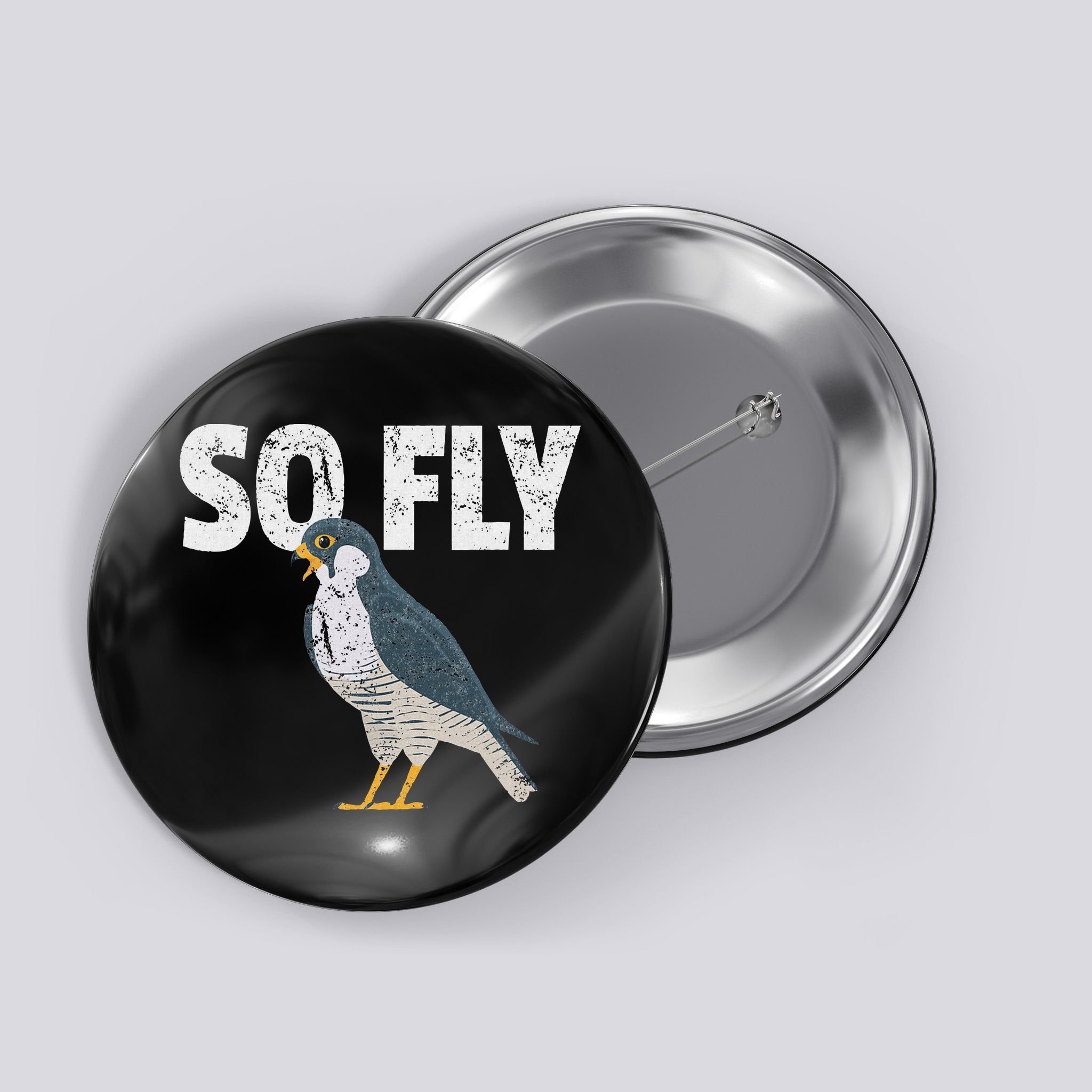 Peregrine Falcon Bird, Birdwatcher Vintage Button