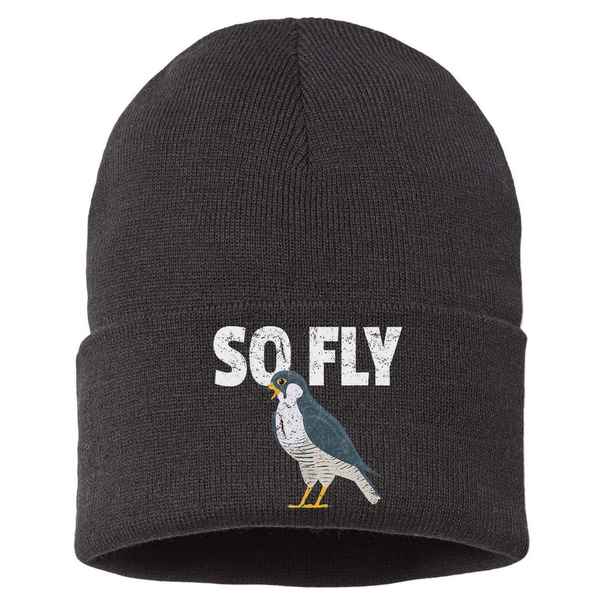 Peregrine Falcon Bird, Birdwatcher Vintage Sustainable Knit Beanie