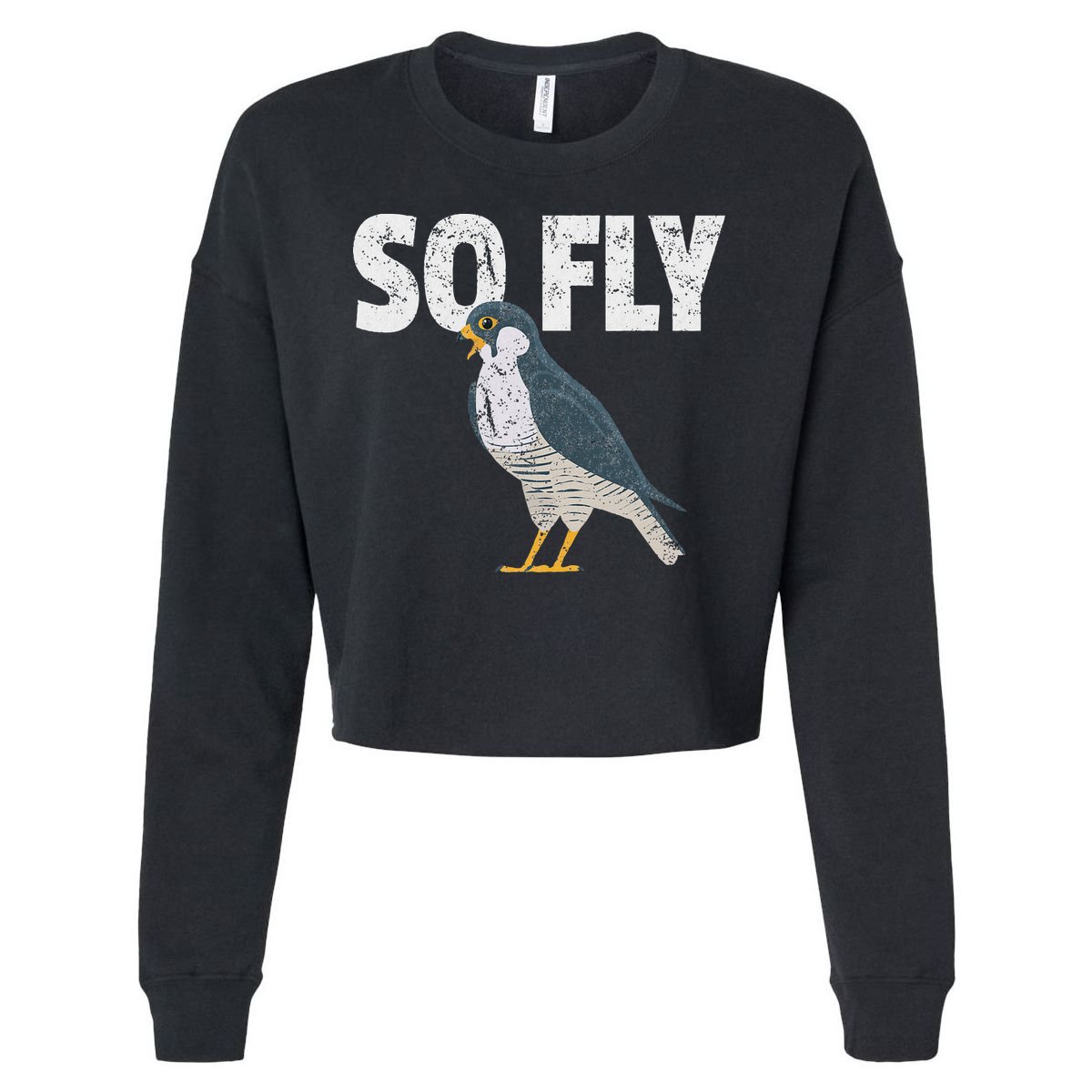 Peregrine Falcon Bird, Birdwatcher Vintage Cropped Pullover Crew