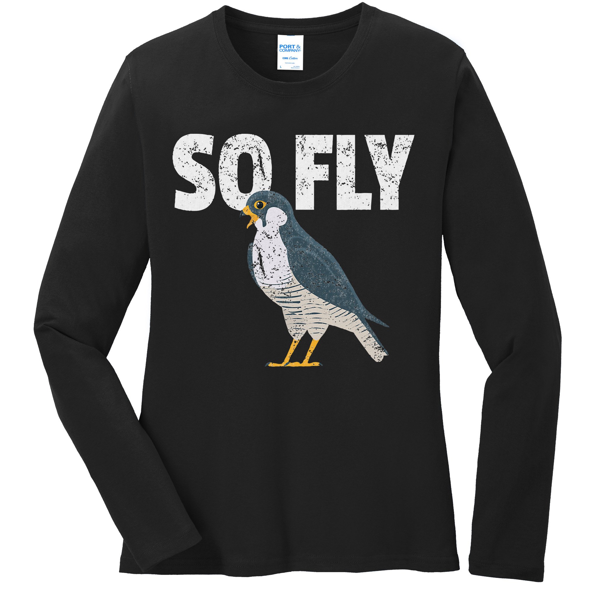 Peregrine Falcon Bird, Birdwatcher Vintage Ladies Long Sleeve Shirt