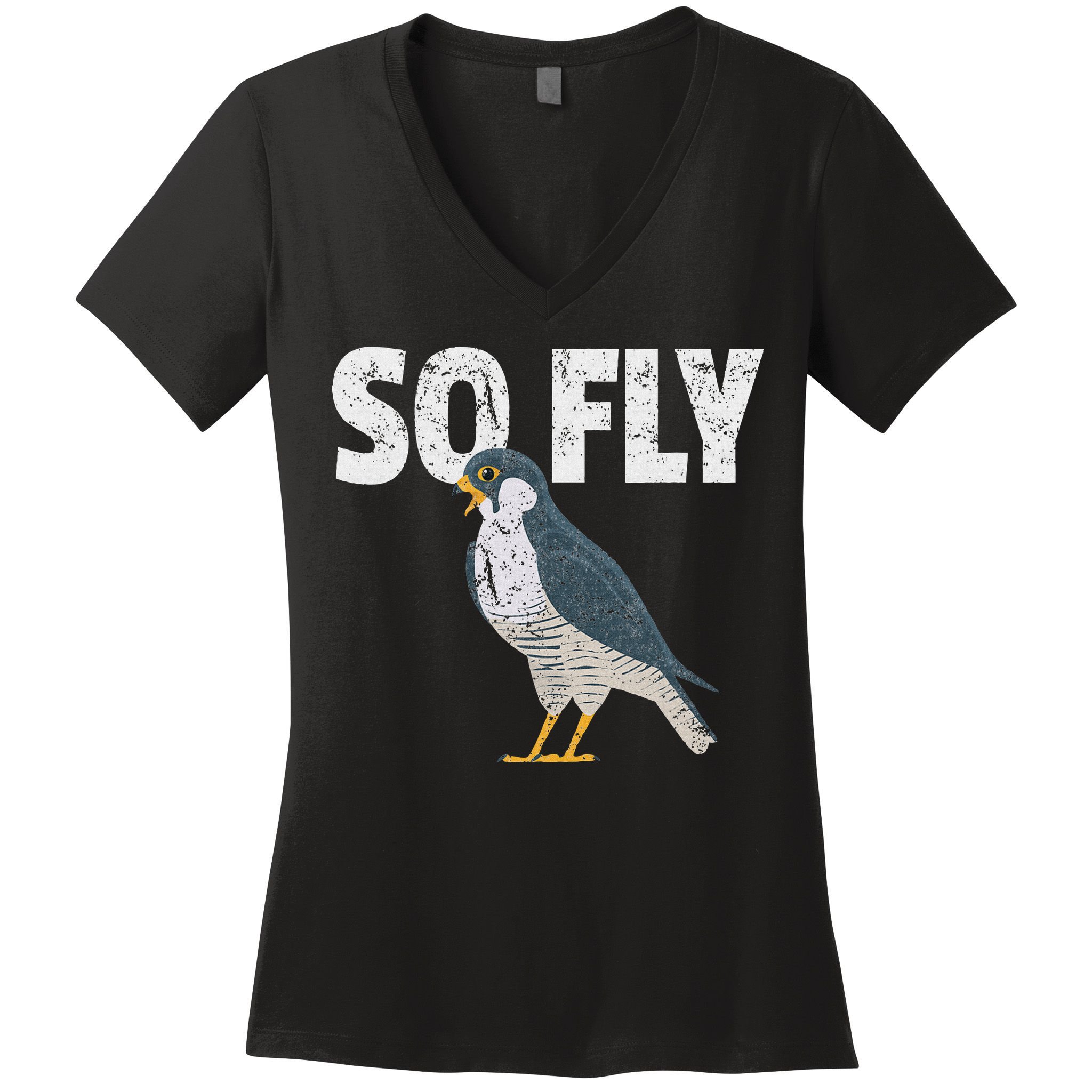 Peregrine Falcon Bird, Birdwatcher Vintage Women's V-Neck T-Shirt
