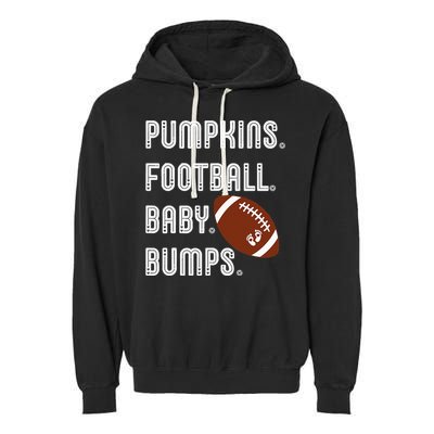 Pumpkins Football Baby Bumps Fall Thanksgiving Pregnancy Garment-Dyed Fleece Hoodie