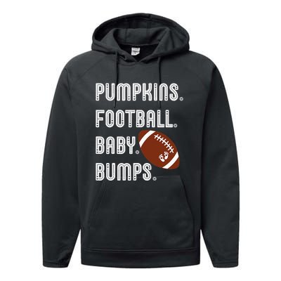 Pumpkins Football Baby Bumps Fall Thanksgiving Pregnancy Performance Fleece Hoodie