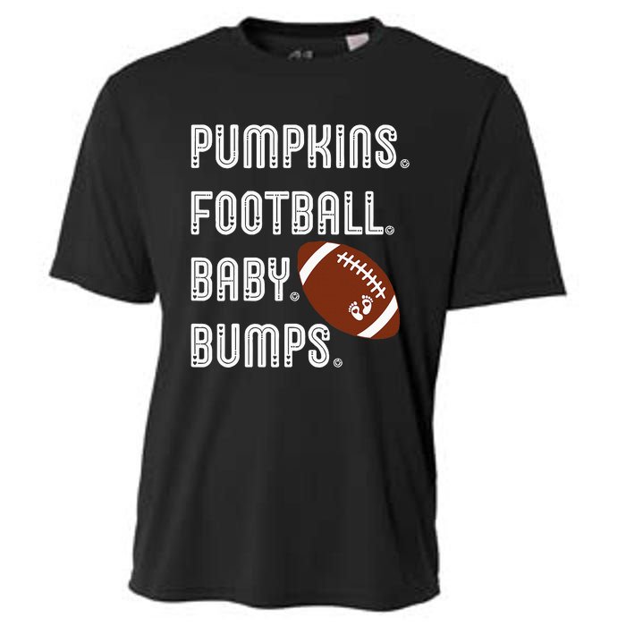 Pumpkins Football Baby Bumps Fall Thanksgiving Pregnancy Cooling Performance Crew T-Shirt