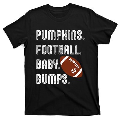 Pumpkins Football Baby Bumps Fall Thanksgiving Pregnancy T-Shirt