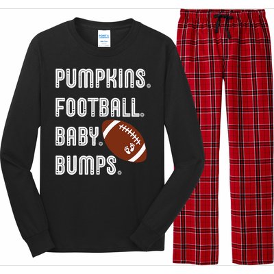 Pumpkins Football Baby Bumps Fall Thanksgiving Pregnancy Long Sleeve Pajama Set