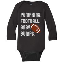 Pumpkins Football Baby Bumps Fall Thanksgiving Pregnancy Baby Long Sleeve Bodysuit