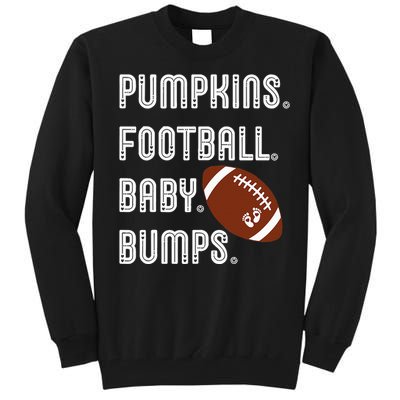 Pumpkins Football Baby Bumps Fall Thanksgiving Pregnancy Tall Sweatshirt