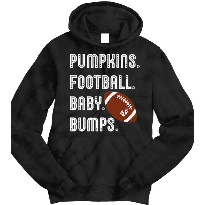 Pumpkins Football Baby Bumps Fall Thanksgiving Pregnancy Tie Dye Hoodie