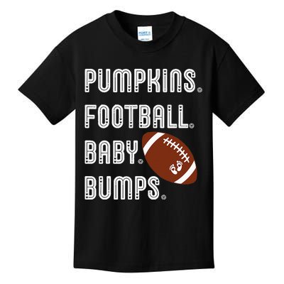 Pumpkins Football Baby Bumps Fall Thanksgiving Pregnancy Kids T-Shirt