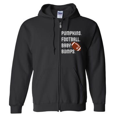 Pumpkins Football Baby Bumps Fall Thanksgiving Pregnancy Full Zip Hoodie