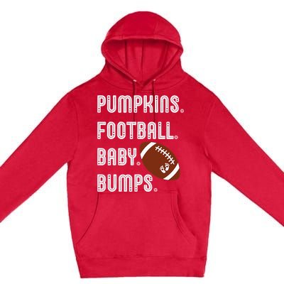 Pumpkins Football Baby Bumps Fall Thanksgiving Pregnancy Premium Pullover Hoodie