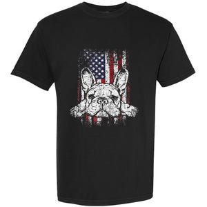 Patriotic French Bulldog American Flag Dog Garment-Dyed Heavyweight T-Shirt