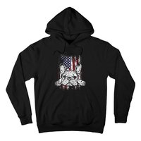 Patriotic French Bulldog American Flag Dog Hoodie