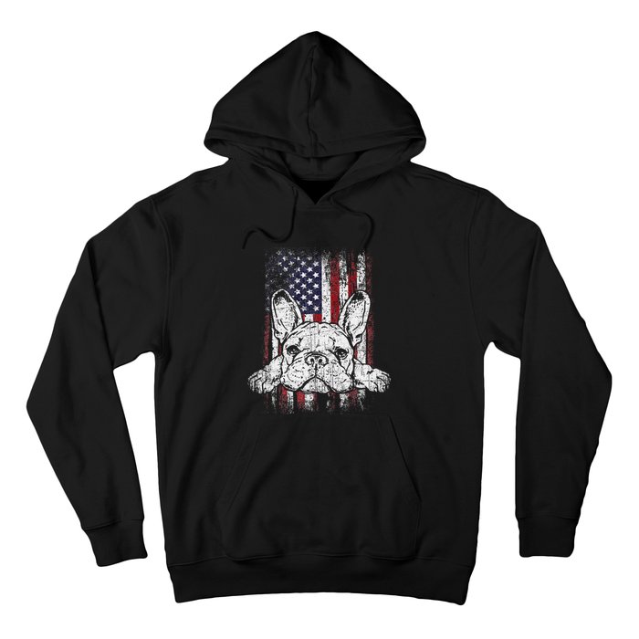 Patriotic French Bulldog American Flag Dog Hoodie