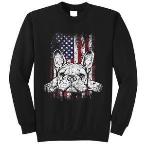 Patriotic French Bulldog American Flag Dog Sweatshirt